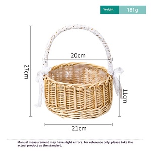 <span class=keywords><strong>Cesto</strong></span> di <span class=keywords><strong>Fiori</strong></span> in <span class=keywords><strong>Vimini</strong></span> Personalizzato con Pizzo, Stile Pastorale, Decorazione per la Casa, Contenitore a Forma di Ciotola con Manico, per Giardinaggio e <span class=keywords><strong>Fiori</strong></span> Creativi - Product Image 6