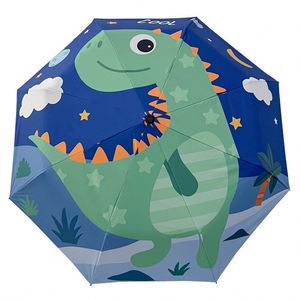 Parasol de voiture pliable automatique haut de gamme double usage, design mignon dinosaure, en PVC avec poignée en plastique, protection UV - Product Image 2