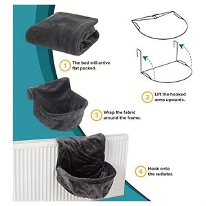 سرير مشعاع مريح ودافئ للقطط مع أرجوحة معلقة ناعمة بإطار حديدي متين مع نمط صلب سهل التركيب - Product Image 3