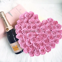 Hält 3 Jahre Perfektes Romantisches Jubiläumsgeschenk Ewige Rose Luxus-Geschenkbox Echte Konservierte Rosen in Herzförmiger Box