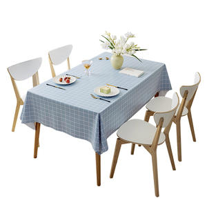 Mantel de PVC al por mayor, rectangular, con patrón geométrico de cuadrícula, impermeable, a prueba de aceite, para mesa de comedor, <span class=keywords><strong>cocina</strong></span> y sala de estar. - Product Image 1