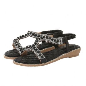 Sandales compensées sportives et confortables pour femmes, respirantes, à semelle en caoutchouc, idéales pour l'extérieur en été - Product Image 1