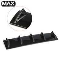 Universel Noir 5 Ailettes Automatiques De Fiber De Carbone De Course Requin Style Pare-chocs Arrière Spoiler Arrière Pare-chocs ABS Diffuseur de Lèvre d'aileron