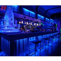 Comptoir de bar commercial en forme de L sur mesure avec éclairage LED, design moderne pour hôtel, centre commercial, salle de sport, garantie de 10 ans