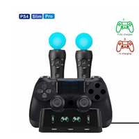 Base de carga portátil 4 en 1 para PS4, soporte de carga para controladores de movimiento PS, estación de carga para PSVR VR, accesorios de juego