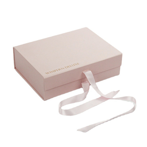 Custom Golden Ribbon Magnetic Pink Book Shaped Luxury Gift Boxes with Matt Lamination Embossing Recyclable <b>Packaging</b> - Product Image 1