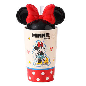 Taza de Cerámica de Mickey y Minnie Mouse con Tapa y Asa, Cuerpo Recto, para Niños y Parejas, Primavera 2025 - Product Image 2