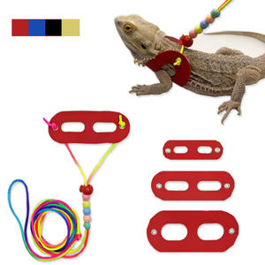 Laisse pour lézard, harnais en cuir coloré à perles pour reptiles, caméléon, écureuil, petits animaux de compagnie, petite taille - Product Image 1