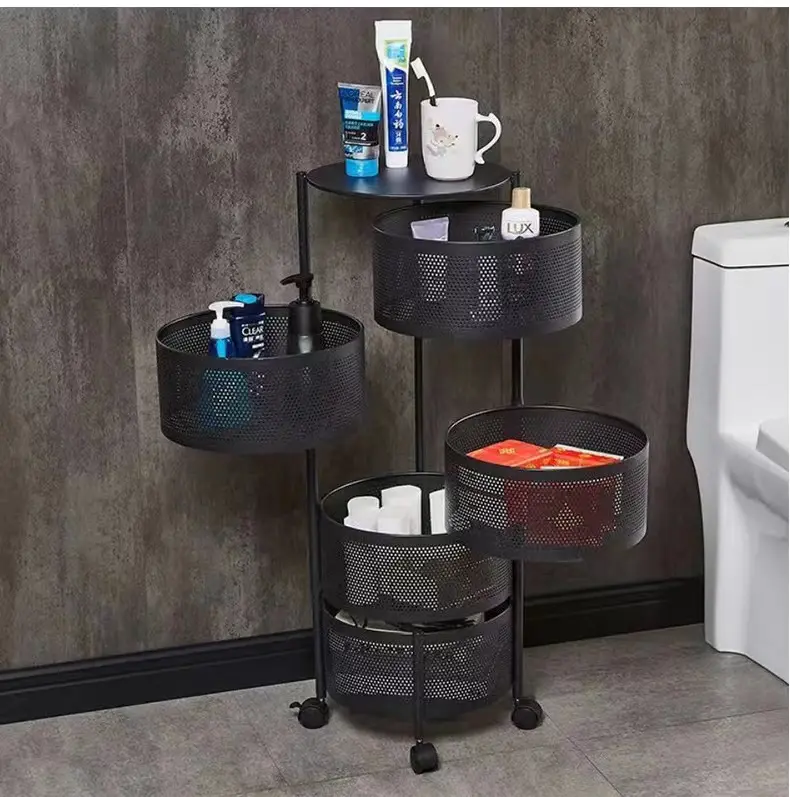 folding storage rack with wheels rotating fruit storage shelf round spinning pot stand folding shelving racks for kitchen