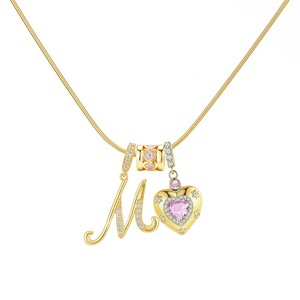 <span class=keywords><strong>Collana</strong></span> <span class=keywords><strong>con</strong></span> <span class=keywords><strong>ciondolo</strong></span> a forma di cuore per ragazza, placcata in oro vero, catena in acciaio inossidabile <span class=keywords><strong>con</strong></span> zirconi - Product Image 6