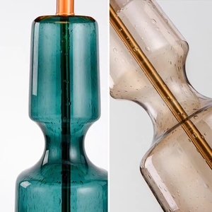 Thanh lịch ánh sáng màu xanh lá cây Thủy Tinh cơ sở đèn bàn vải Chụp đèn cạnh giường ngủ LED khách sạn hiện đại sứ đèn - Product Image 6