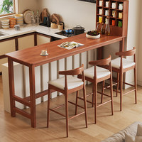 Ensemble table et tabourets rectangulaires en bois massif, mobilier de loisirs moderne avec structure détachable pour salon, bar, balcon