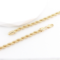 YL vente en gros Non ternir étanche 14k 18k plaqué or 2.5mm 5mm 8mm torsadé épais corde chaîne collier chaîne hommes