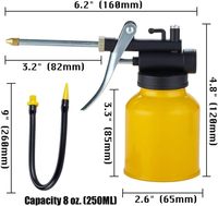 Bidon de graissage industriel/bricolage de niveau professionnel 250ML avec pompe à main Long bec flexible en métal-pour bricolage et usage industriel