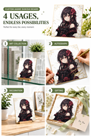 Papan Shikishi Anime Efek Holografik Custom dengan Pinggiran Emas, Papan Seni Koleksi, Dekorasi Dinding, Merchandise