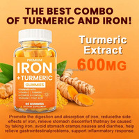 Gummies au Curcuma et au Fer, Complément Alimentaire, Vitamine C, Acide Folique – Végétalien, OEM pour Adolescents et Adultes, Soutien Nutritionnel Quotidien