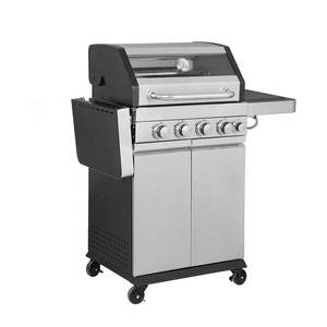 Gas BBQ Grill Với Tủ Bánh Xe Thép Không Gỉ Tùy Chỉnh Gas Grills Với Kiểm Soát Nhiệt Độ, 4 Burner + 1 Side Burner - Product Image 3
