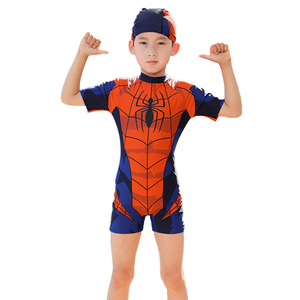 Boys One-Piece Long Sleeve Briefs Swimsuit Toddler Sun Protection Waterproof Quick Dry Polyester <strong>Spiderman</strong> Kids <strong>Swimwear</strong> - Product Image 5