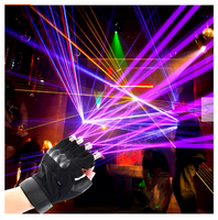 Gants laser LED rechargeables rouges, verts et violets pour DJ, soirées en club, bars et spectacles sur scène