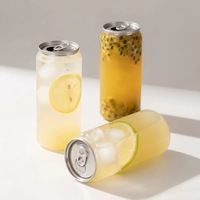 Ventes en gros de canettes en plastique PET transparentes jetables avec logo personnalisé pour l'emballage de jus, de lait, de thé, de café avec couvercle facile à ouvrir