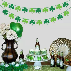 Feutre Trèfle Trèfle Guirlande Bannière Bannière Décorations Fête Irlandaise Fournitures - Product Image 5