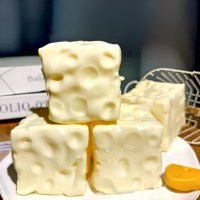 Juguete antiestrés de queso de 7 cm, cubo de vaselina, juguete blando de queso con aceite de coco