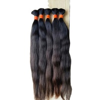 Ekstensi Rambut Manusia Remy India Mentah Tanpa Proses, Rambut Virgin Berkualitas Tinggi, Alami, Premium Grade