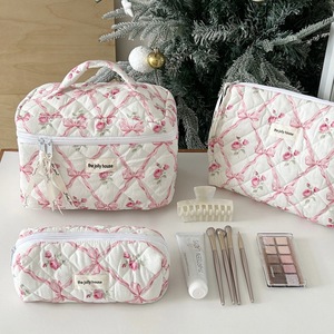 Style coréen coton chaîne fermeture Simple arc écologique grande capacité Portable voyage maquillage cosmétique sac <span class=keywords><strong>de</strong></span> rangement pour <span class=keywords><strong>les</strong></span> filles - Product Image 4