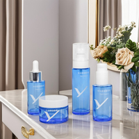 Ensemble de soins de la peau en verre de luxe avec flacon compte-gouttes comprenant un pot cosmétique pour crème à l'huile essentielle Échantillon gratuit inclus