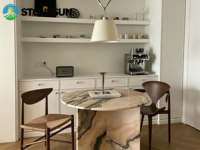 Table basse moderne en marbre personnalisée StoneSun Premium, meubles de salon en pierre pour villas, appartements et usage domestique