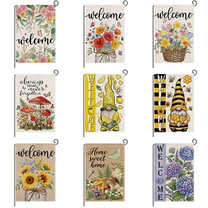 2026 Cross-Border Spring/Summer Floral Polyester Rectangle <b>Garden</b> <b>Flag</b> Outdoor Patio Decoration Welcome Double-Sided Printed - Product Image 2
