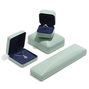 Luxury Square High End Custom Logo PU Leather & Velvet Vintage Style Wedding Jewelry <b>Box</b> with Ring Earrings Organizer Vault <b>Box</b> - Product Image 1