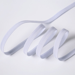 Approvisionnement d'usine <span class=keywords><strong>5mm</strong></span> blanc tressé <span class=keywords><strong>cordon</strong></span> extensible 100% Polyester ceintures élastiques bande pour sacs chaussures Textiles de maison techniques tissées - Product Image 4