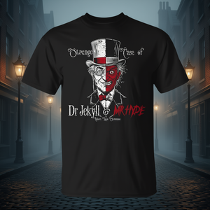 T-shirt vintage Dr Jekyll et Mr Hyde, design graphique noir, coupe unisexe - Product Image 3