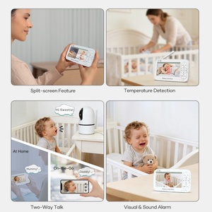 Moniteur bébé avec écran HD IPS de 5 pouces, mode VOX, batterie 5000 mAh, détection des pleurs du bébé, caméra WiFi, <span class=keywords><strong>babyphone</strong></span>, caméra pour bébé - Product Image 4