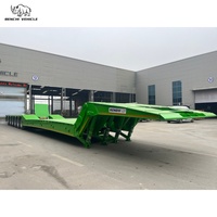 Semi-remorque surbaissée à 6 essieux avec échelle hydraulique, plateforme basse, semi-remorque surbaissée, remorque de camion surbaissée