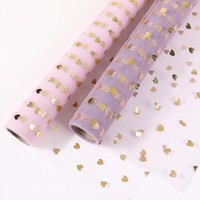 Offre Spéciale 50cm * 4.5m fleur emballage maille papier maille Bouquet papier d'emballage cadeau emballage Floral artisanat matériaux fleuriste