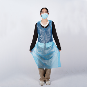 <span class=keywords><strong>Tablier</strong></span> jetable bleu en PE pour adulte avec carte de présentation en papier, grande taille, imperméable, résistant à l'huile, pour la cuisine et la protection des tâches de nettoyage - Product Image 1