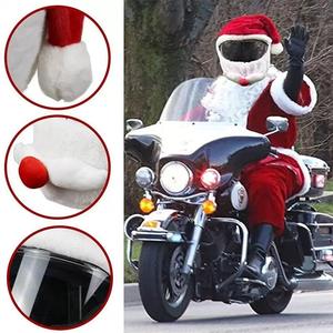 <b>Christmas</b> Santa Motorcycle Helmet Cover Nativity Helmet Cover Santa Claus Xmas <b>Hat</b> Decoration Accessories for Men/ Women - Product Image 3