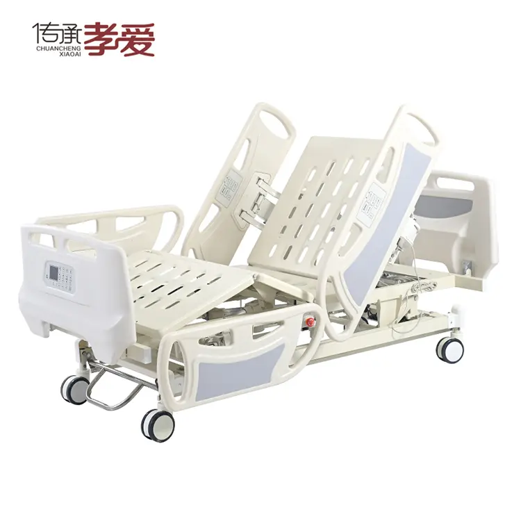 Cheap Price Automatic Five Function Electric Hospital Bed Adjustable Height Back Lifting Leg Lifting Bed up   down Bed side to s