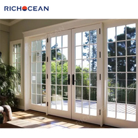 Puerta Francesa Doble de Patio Exterior RICHOCEAN, Ventanas y Puertas de Aluminio, Puerta Abatible de Triple Vidrio