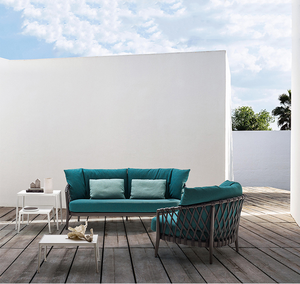 Patio al aire libre Muebles de jardín Último diseño Cuerda tejida nórdica Silla de comedor Sofá de ratán Silla - Product Image 2