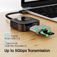 Répartiteur rond USB 3.0 HUB A vers USB 3.0, Multiport Hab PC, accessoires