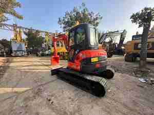 Mini-excavatrice japonaise d'occasion de 5 tonnes, marque de premier choix, U55- avec flèche pivotante et pince, en bon état, mini-pelleuse - Product Image 2