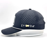 Casquette de golf 7 panneaux tissée personnalisée avec logo découpé au laser et perforée avec support en té Casquette de baseball imperméable à bord incurvé pour le sport