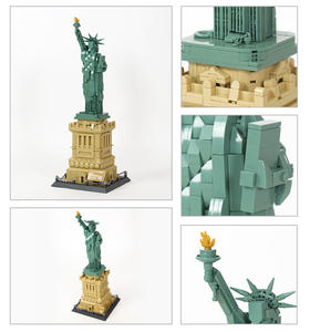 Montaje DE LA Estatua DE LA Libertad, bloques de construcción, modelo de partículas pequeñas, juguete de Nueva <span class=keywords><strong>York</strong></span>, América para juegos de construcción - Product Image 3