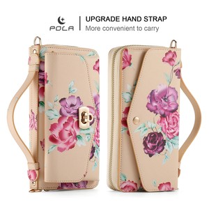 Neue POLA Multifunktionale Geldbörse Crossbody bemalte Blume Schutzhülle für iPhone 15 14 für Samsung große Kapazität Abdeckung - Product Image 6