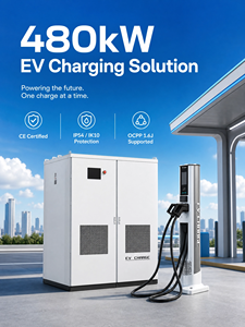 Nueva Solución de Carga para Vehículos Eléctricos de 480kW, Sistema de Carga en Grupo, Terminal de Carga CC de Montaje en Suelo, CCS2 Blanco - Product Image 1