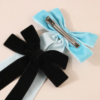 SongMay Nouveau Nœud à Cheveux en Ruban de Velours Doux avec Longue Traîne, Pince Nœud Papillon pour Accessoire Cheveux Femme