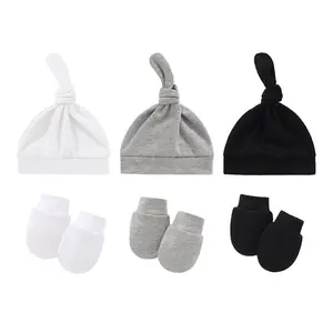 Детская шапка и перчатки в комплекте, теплые хлопковые детские шапочки для мальчиков и девочек, детские аксессуары, шапочка для новорожденных, реквизит для фотосъемки